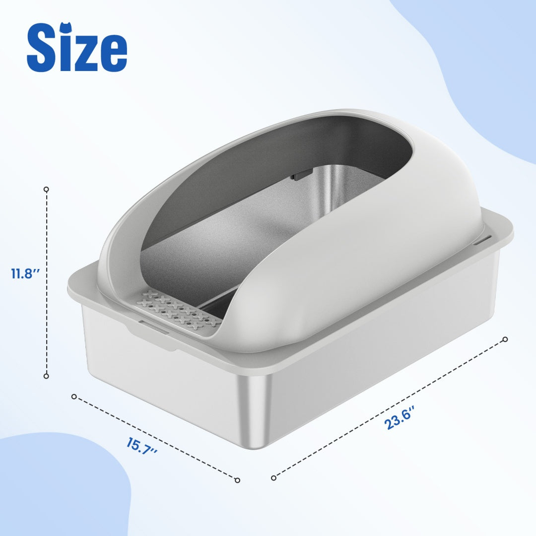 Stainless Steel Litter Box With Lid