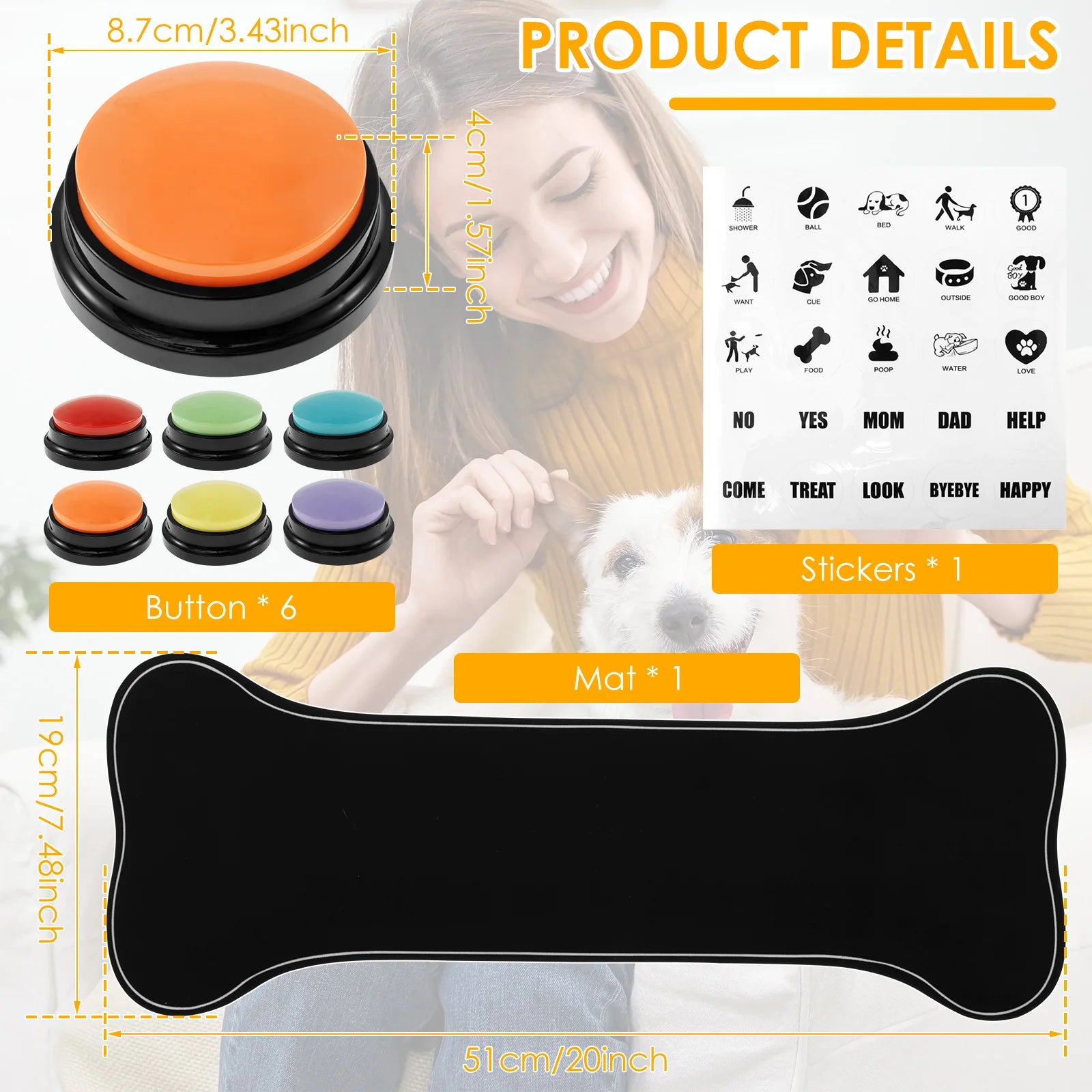 4/6 Pcs Pet Communication Training Buttons